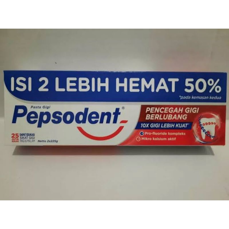 Pepsodent Pencegah Gigi Berlubang Pasta Gigi 190/225 gr Twin Pack