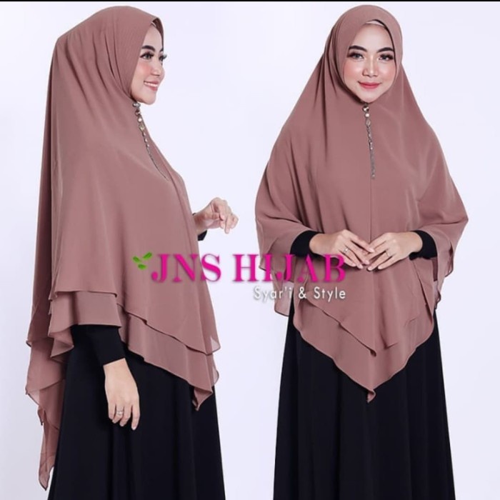 Khimar Jumbo khimar Syari Hijab Ceruti Jilbab Jumbo Hijab Murah - Hitam