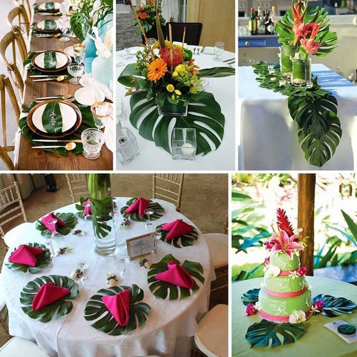 decor hawai party tropical palm leaf DAUN palem