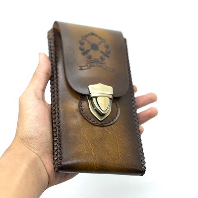 Jayuwan DHP Dompet Hp Bahan Full Kulit Asli handmade free ukir nama atau logo