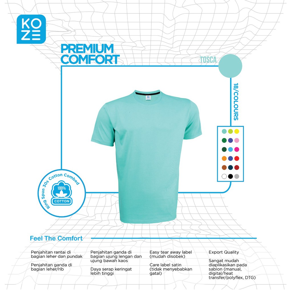 Kaos Polos Koze Premium - Tosca Green / Telur Asin