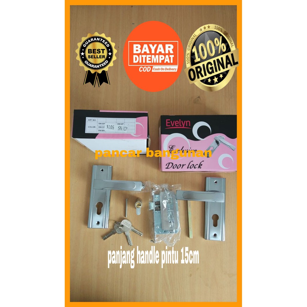 KUNCI PINTU KECIL KOMPLIT EVELYN - KUNCI PINTU SILINDER KECIL - KUNCI PINTU KECIL STAINLESS RUMAH KO