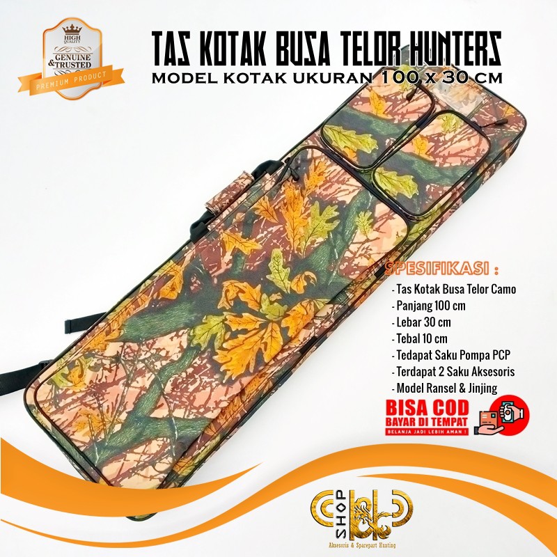 Tas Camo PCP Ransel Kotak 100 cm Saku Pompa PCP Busa Telor Tebal Bahan Import Terbaik