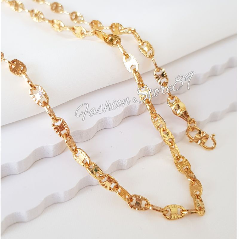 New Kalung Motif Pecah kopi sambung Perhiasan lapis emas 18k impor yaxiya Xuping 45cm gold