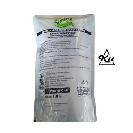 Sunlight Professional Lime - Refill Sabun Cuci Piring Pouch 1,8L