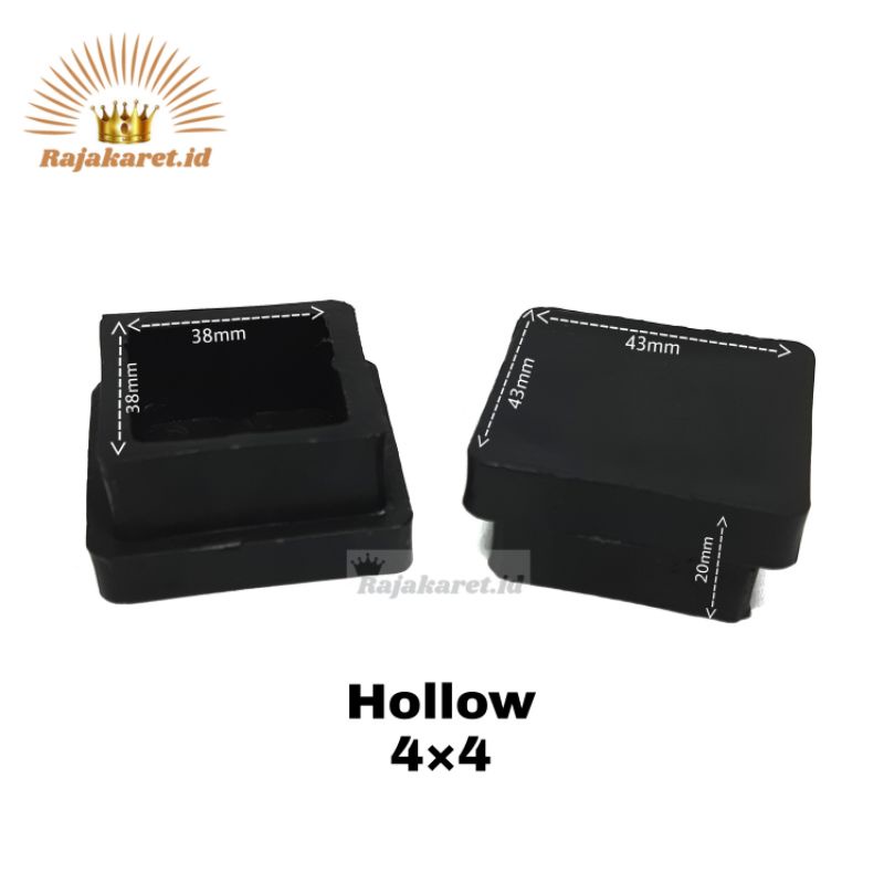 Plastik Hollow Holo 4×4 cm / 40x40 mm Kaki Kursi Meja Tutup Besi Hollow
