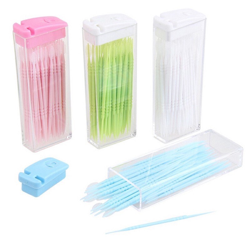 Tusuk gigi plastik dental picks brush interdental brush sikat sela gigi tooth pick pembersih sela gigi