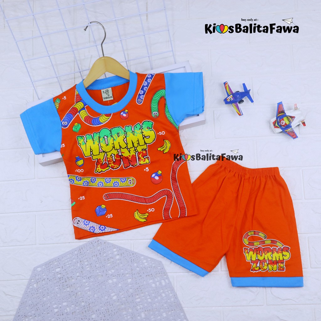 Setelan Rafa uk 1-10 Tahun / Kaos Karakter Celana Pendek Baju Harian Anak Laki Cowok Lengan Murah