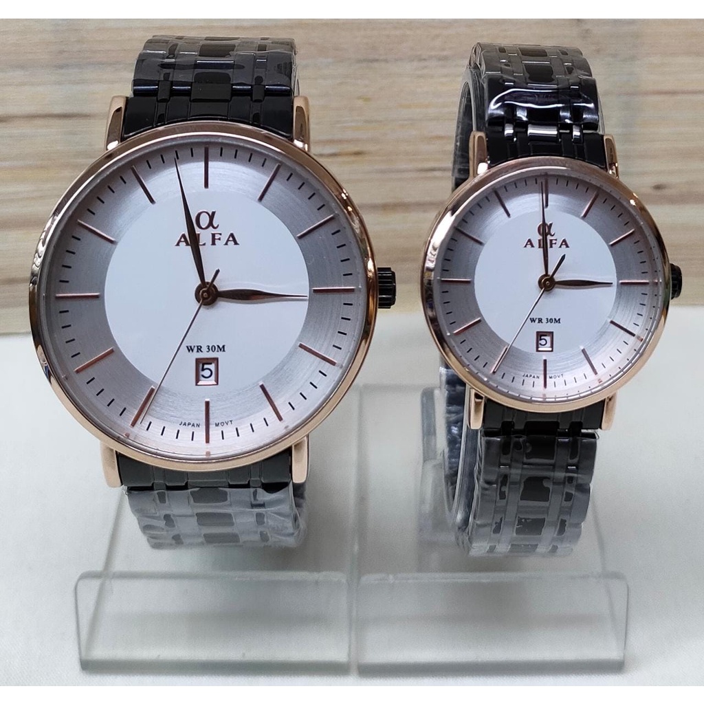Jam Tangan Alfa 88172 Rantai Tanggal Original Water Resistant