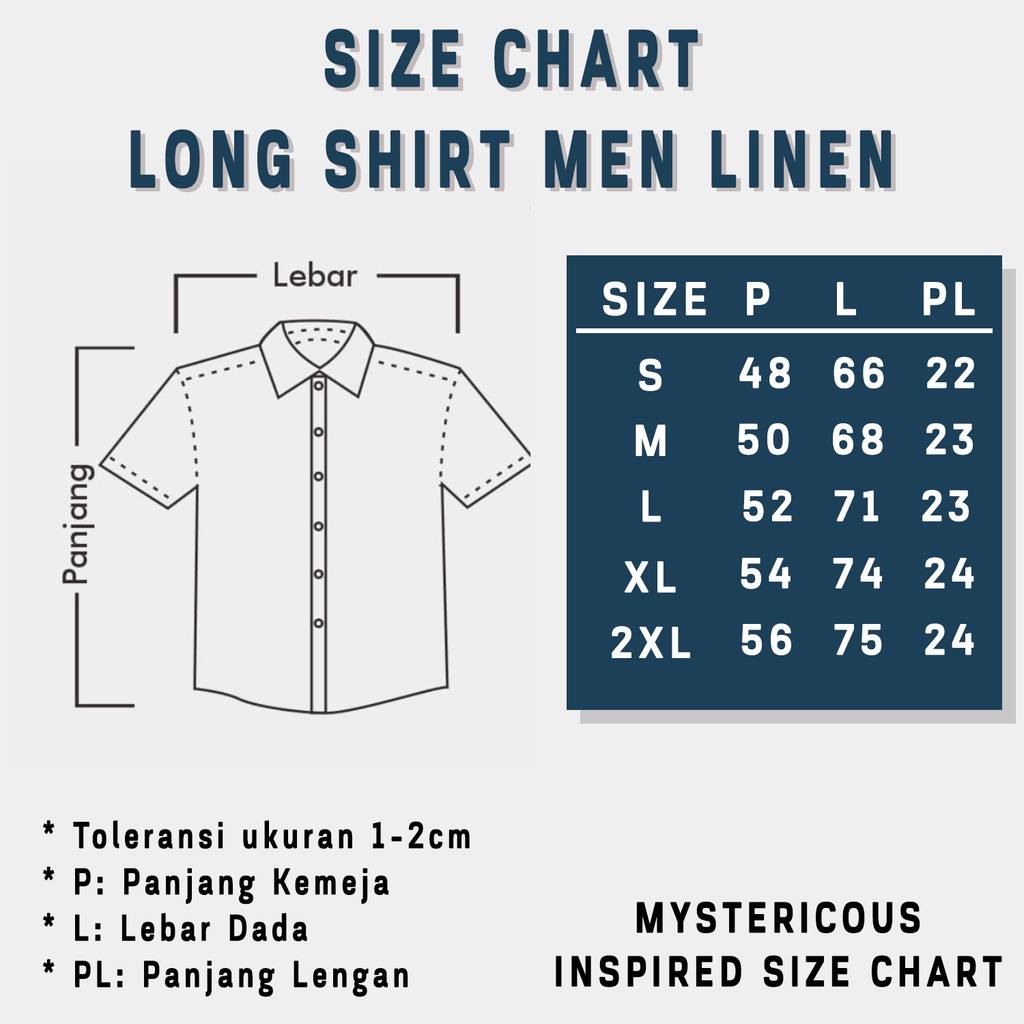 Mystericous Linen Look Kemeja Pria Lengan Pendek