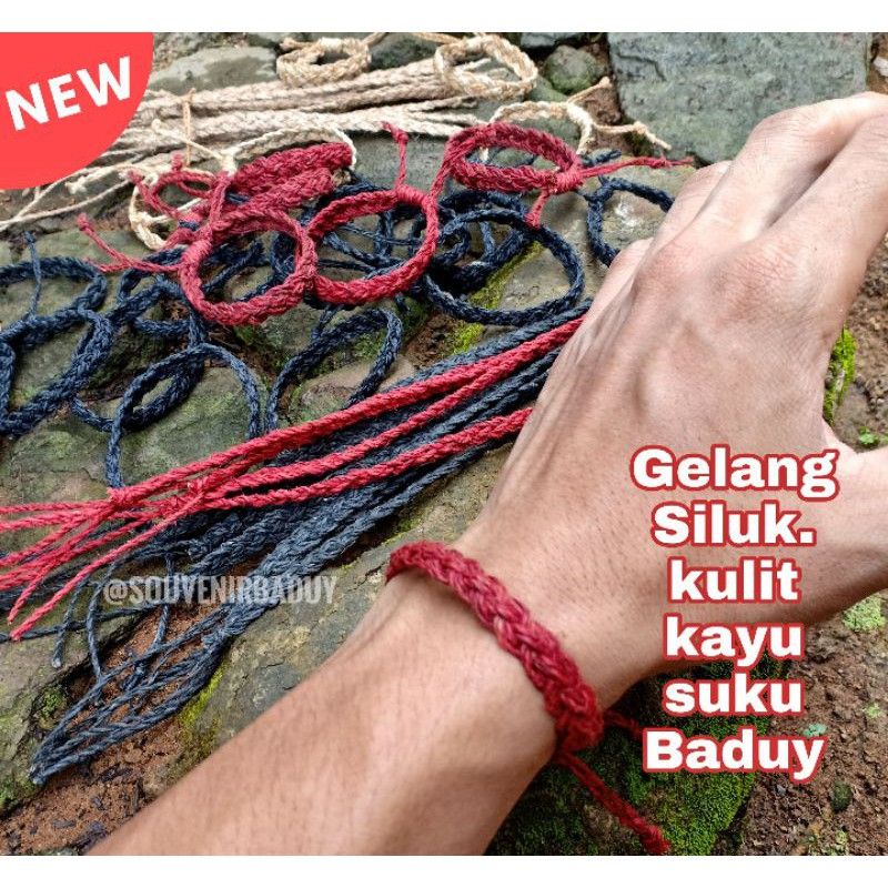 Tampil Gaya dengan berbudaya, Gelang kulit kayu alami asli baduy. gelang siluk anyam kulit kayu alami.