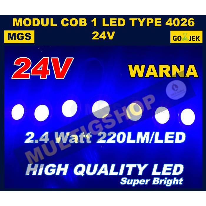 100Pcs Modul COB Bulat 4026 24V 2.4W Warna