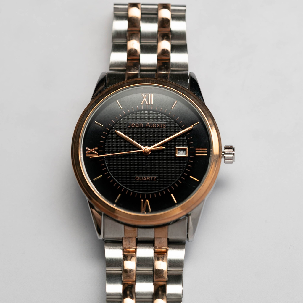 Jam Tangan Rantai Pria Cowok Anti Air Jean Alexis NOX GST JA113 - Prestige Edition - Black Dial (Pri