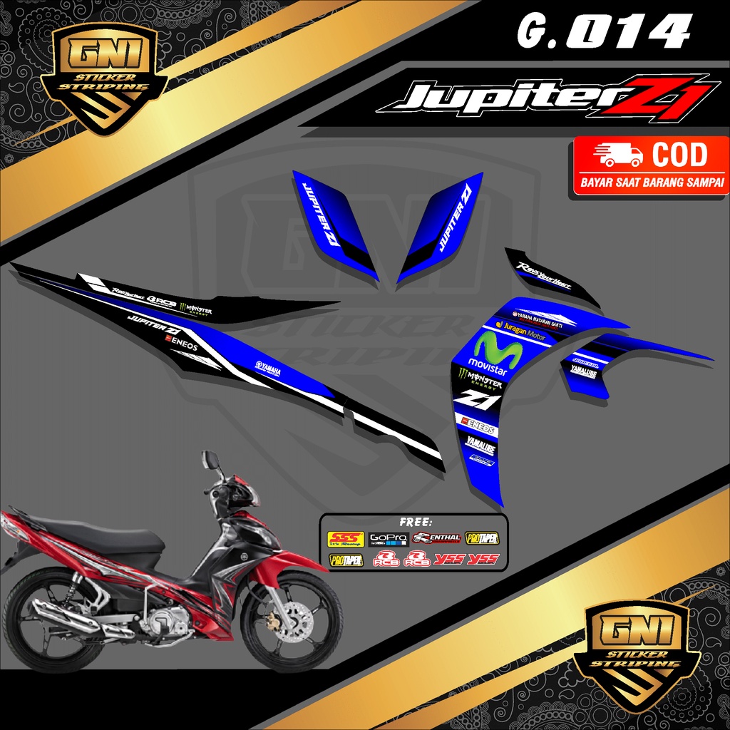 (PROMO MURAH) Sticker Striping Semifull Yamaha Jupiter Z1 Sticker Lis Variasi Desain Movistar Keren 