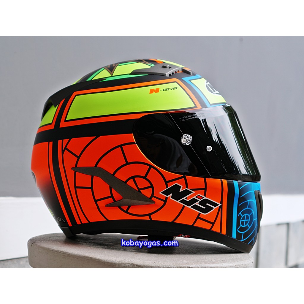 HELM NJS SHADOW NJS N809 MOTIF ARROW LINE ORIGINAL HELM FULLFACE NJS - ONGKIR 2kg saja