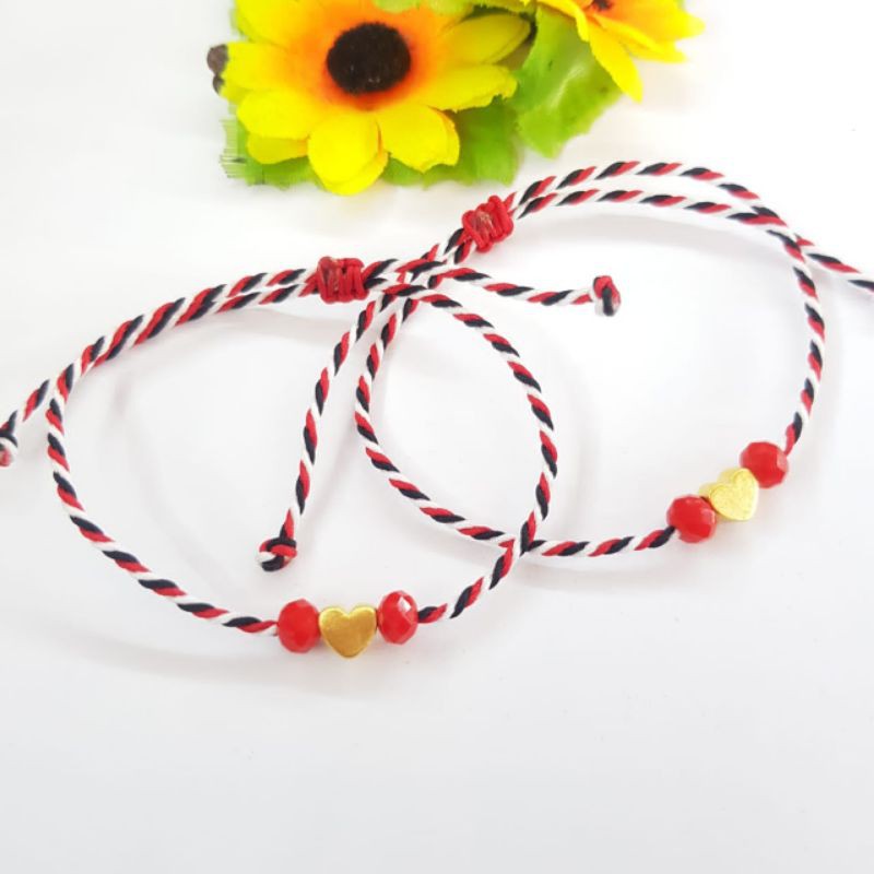 Gelang emas hongkong 24 karat kadar 999tali cina keberuntungan LOVE