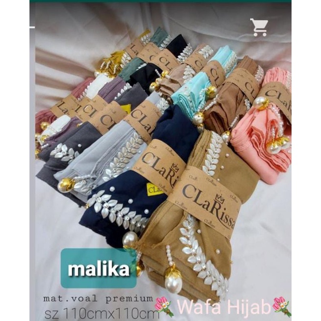 HIJAB SEGIEMPAT MALIKA CLARISA/HIJAB MEWAH/ HIJAB MURAH/ HIJAB KEKINIAN