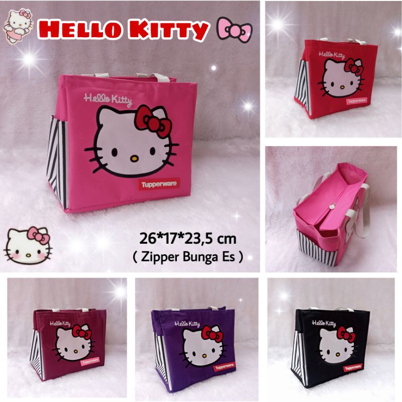 Tas bekal Hello Kitty Tupp ( Zipper bunga es )