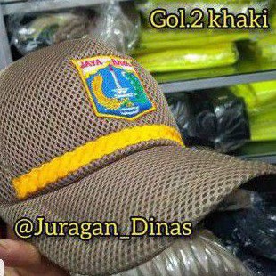 TOPI PNS PEMPROV DKI JAYARAYA KHAKI BAHAN JARING DOBEL MESS