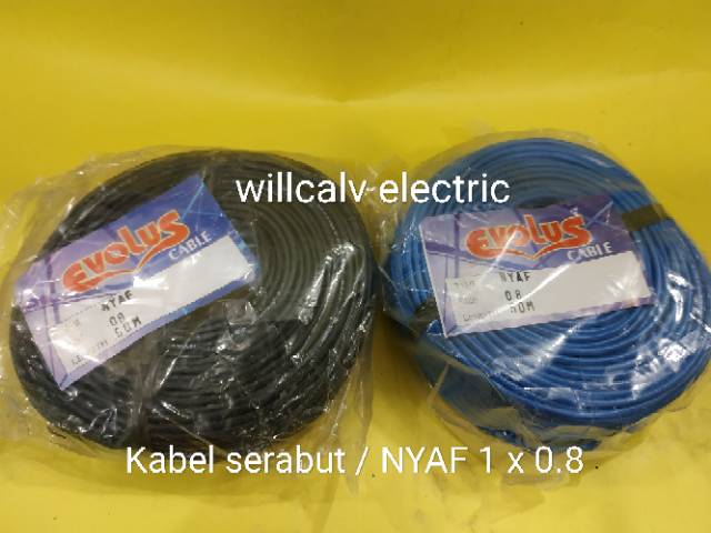 KABEL NYAF 1X0.8 - KABEL TUNGGAL SERABUT 1X0.8 - KABEL SERABUT ISI 1 X 0.8 TEMBAGA HARGA PERMETER