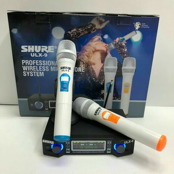 Mic murah Wireless Shure Ulx9 Dual Handle original mik mikrophone pro audio musik karaoke mic