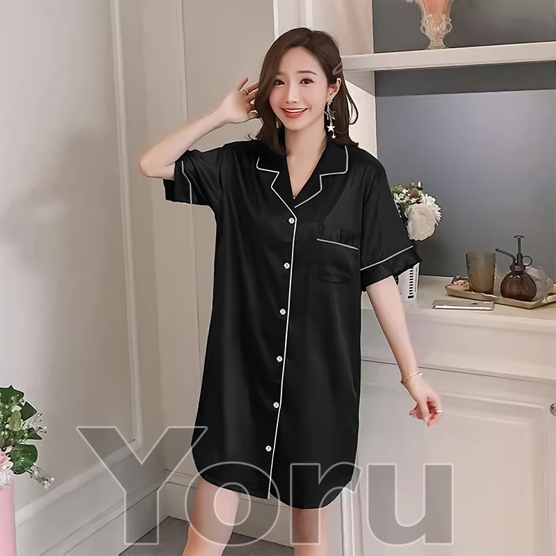 Pamelo Daster satin/baju tidur/daster murah Tunik Velvet Satin-7