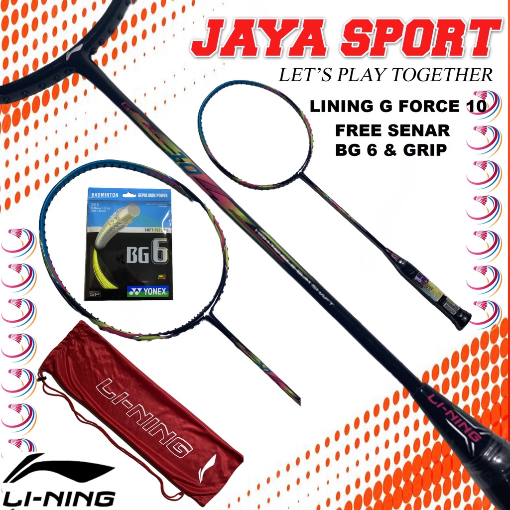 Raket Badminton Raket Bulutangkis Reket Badminton Reket Bulu Tangkis Original Lining G-force 10