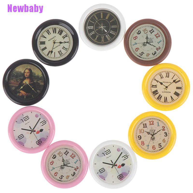 (Newbaby) Miniatur Jam Dinding Bahan Resin Skala 1: 12 Untuk Dekorasi Rumah Boneka