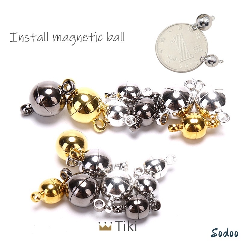 10pcs Magnetic Lobster Clasps Buckle Hook Round Ball Gesper Gelang Magnet DIY Jewelry Making Digunak