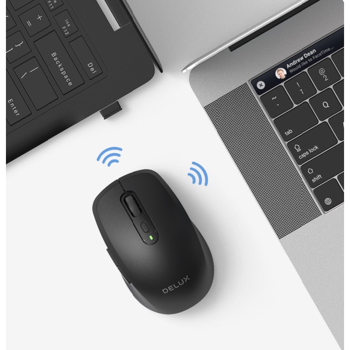 Delux M519GD M523DB Wireless Multi-Device Bluetooth Mouse Ergonomic