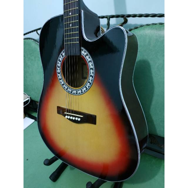 Gitar Akustik Elektrik Merk Ibanez Warna Sunburst TRUSROD Equalizer Murah Jakarta