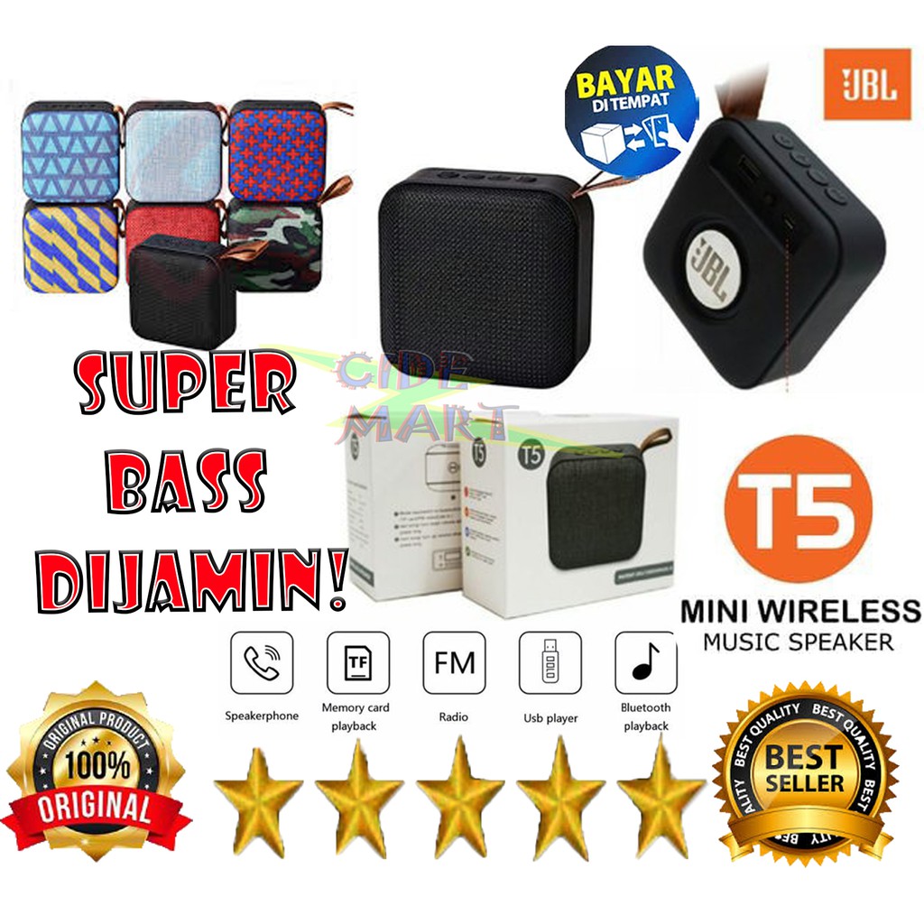 [BISA COD] SPEAKER BLUETOOTH JBL T5 / SPEAKER PORTABLE SUPER BASS T5 WIRELESS / MINI SPEAKER T5