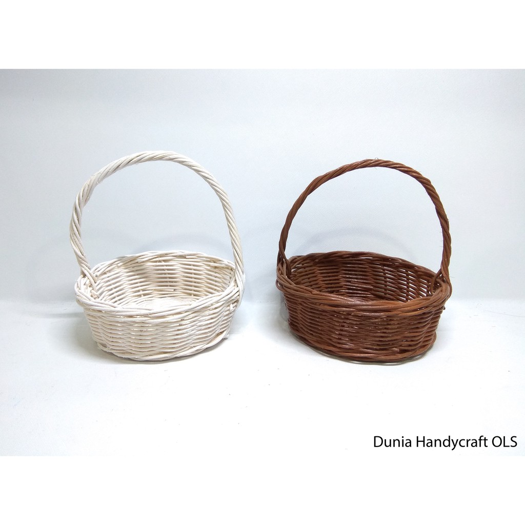 Keranjang Rotan Bulat 16 cm Warna Keranjang Souvenir