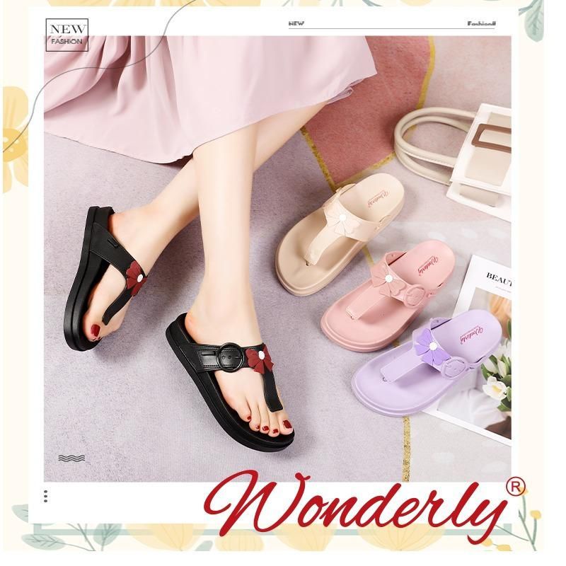 2025-2 [WONDERLY] Sandal Wanita Tali Jelly Sendal Wanita Karet Tali Wonderly Sendal Tali Wanita Sandal Flatbed Sandal Jepit Tali Sandal Pita Sandal Santai