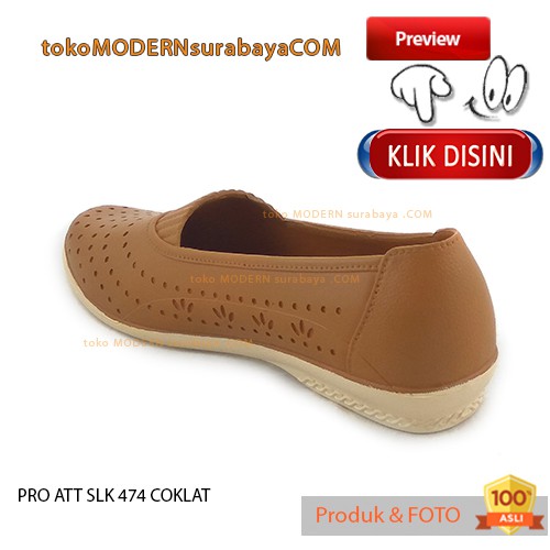 PRO ATT SLK 474 COKLAT sepatu wanita casual slip on karet