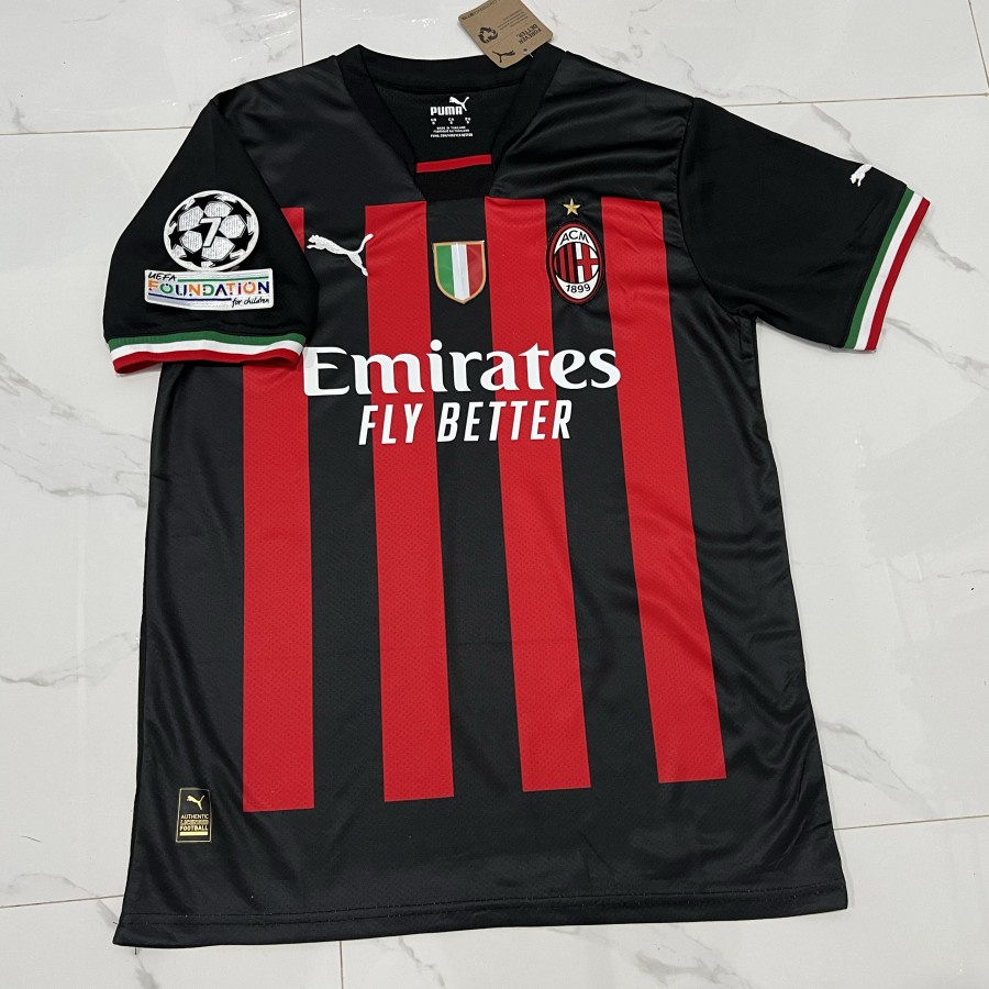 JERSEY BOLA MILAN HOME FULL PATCH 2022-2023 GRADE ORI