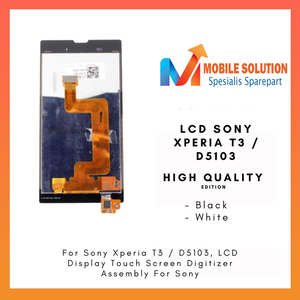 Grosir LCD Xperia T3 D5103 ORIGINAL 100% Fullset Touchscreen Garansi 1 Bulan + Packing / Bubbel