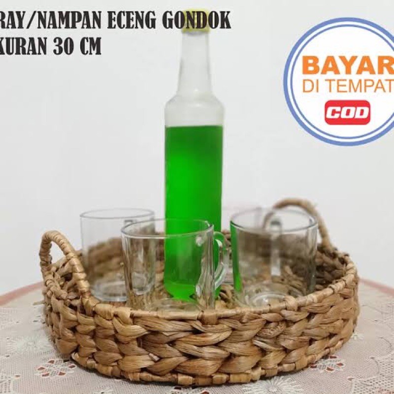 nampan bulat tray rangka handel 30cm