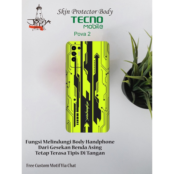 Dapat 2pcs Garskin HP Tecno Pova 2 Motif Cyber - Free custom Motif