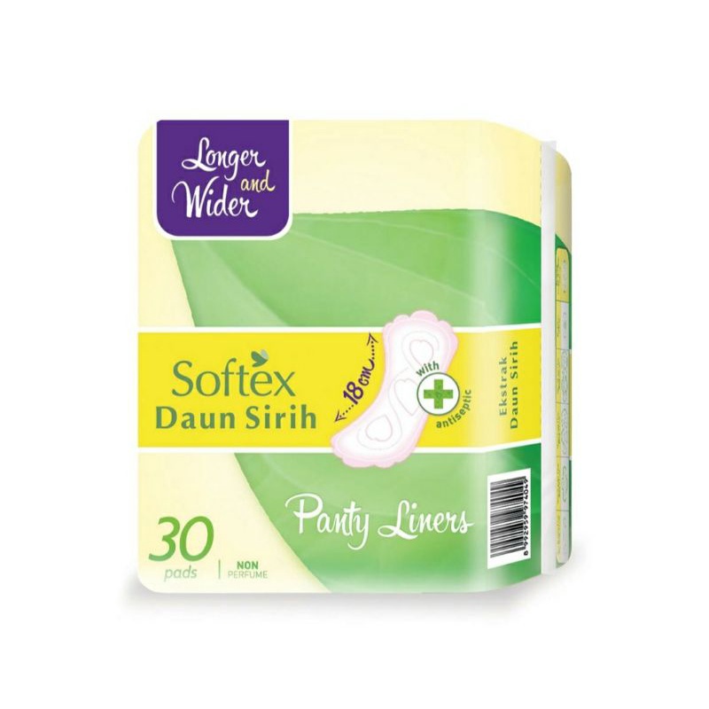 Softex Panty Liners Daun Sirih 30'S Longer&amp;Wider 18Cm