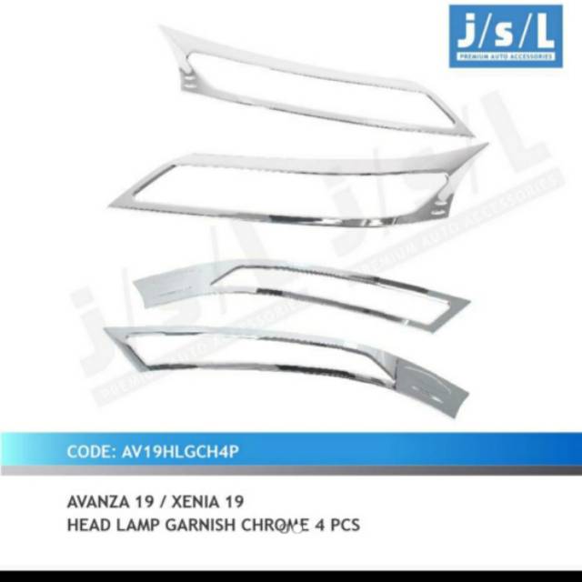 Garnish lampu depan Avanza/ Xenia 2019/ head lamp garnish hitam chrome jsl