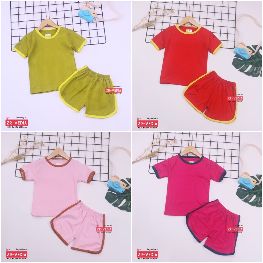 [PREMIUM] Set Chuba Chups Bayi - 3 Tahun / Setelan Baby Baju Tidur Polos Anak Laki Perempuan Pendek Adem