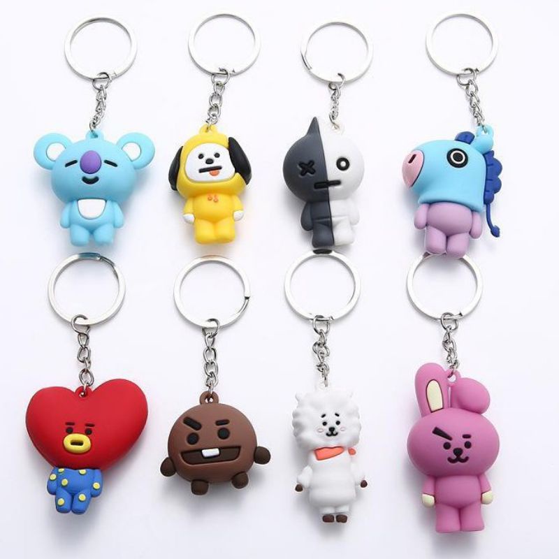 Gantungan Kunci  BT21 3D KPOP Lucu Keychain, Chrismast, Rock dll