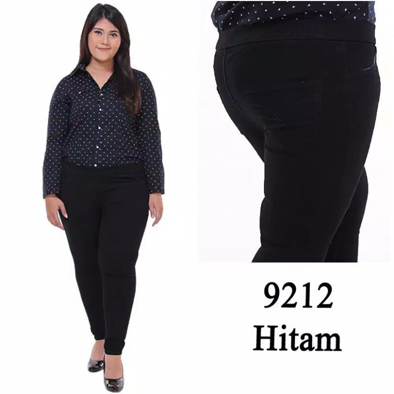 Legging Jegging Jeans Pinggang Karet Cewe Wanita Super Jumbo Big Size