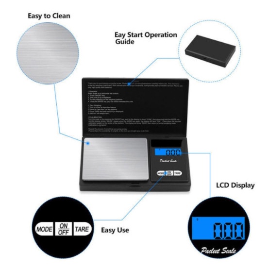 Timbangan MINI Digital 500gr-0.01gr Timbangan Emas Pocket Scale