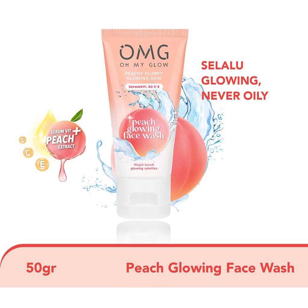 OMG OH MY GLOW Peach Glowing Face Wash 50 g