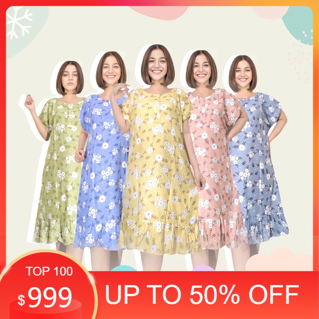TERLARISS Daster Viral Busui Daster Ruffle Jumbo Daster Kekinian Daster Tunik Coral