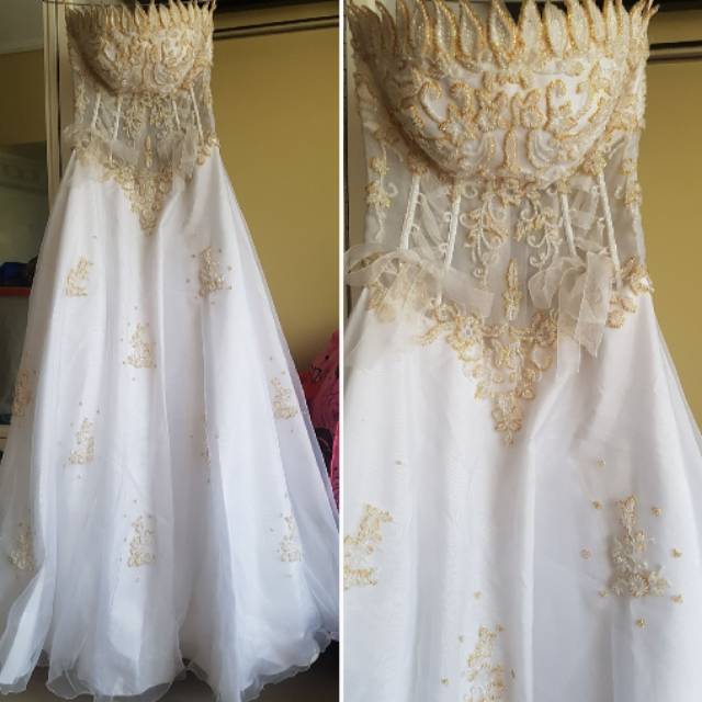 Gaun pengantin simple anggun wedding gown baju