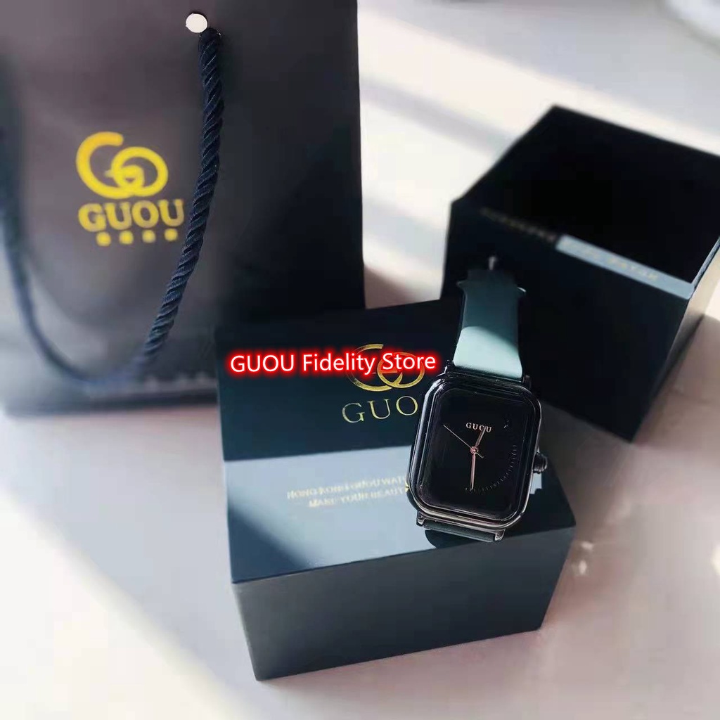 【Ready】100%ORI【COD】【GUOU Watch 】Jam tahan air  2022 Baru Jelly Desain Kecil Square Watch Waterproof Women's Watch Wanita Jelly menonton tali karet wanita menonton Korea menonton fashion women's Watch-5