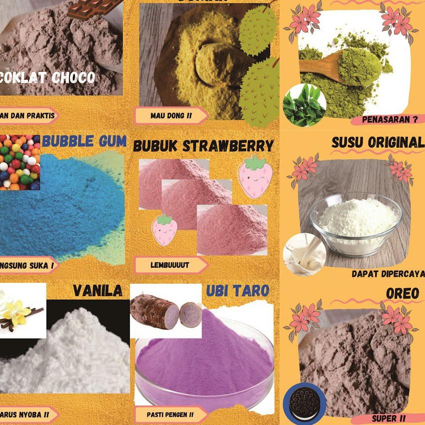 

TERMURAH & TERBAIK Bumbu Tabur Manis Coklat Bubuk Instan Vanila Taro Tiramisu Susu Strawberry Greent